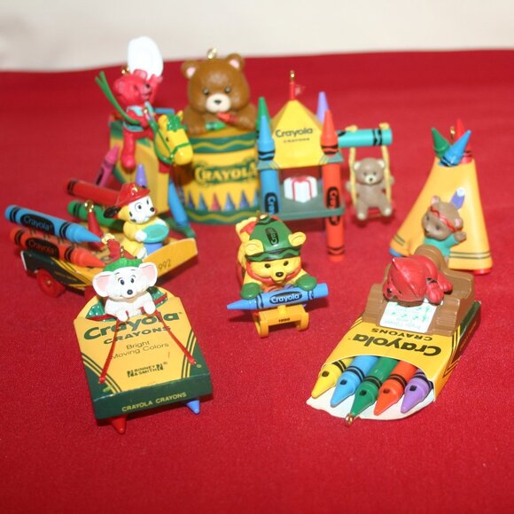 Set of 8 Crayola Crayon 1990's Holiday Ornaments by Hallmark B-233 - Picture 5 of 5